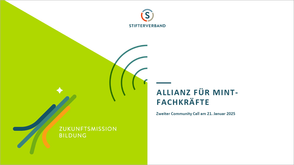 Präsentation zum zweiten Community Call der Allianz für MINT-Fachkräfte