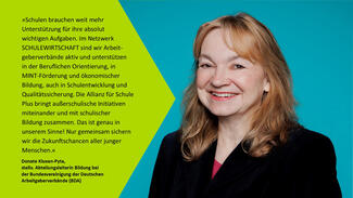 Donate Kulxen-Pyta (BDA): "Schulen brauchen weit mehr Unterstützung für ihre absolut wichtigen Aufgaben."